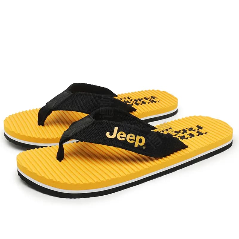 Jeep Fashion Trendy Personality Outdoor Flip Flops Men's Yellow 3