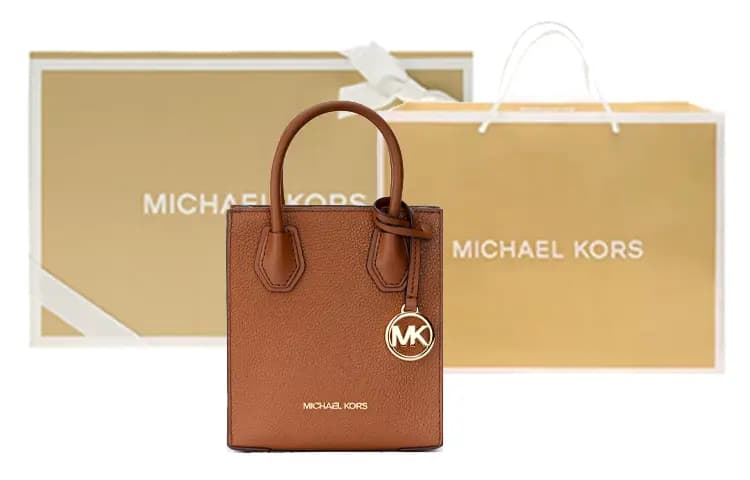 MICHAEL KORS Mercer Cow Leather Portable Crossbody Bag, Shoulder Bag Mini Women's Caramel Brown 7