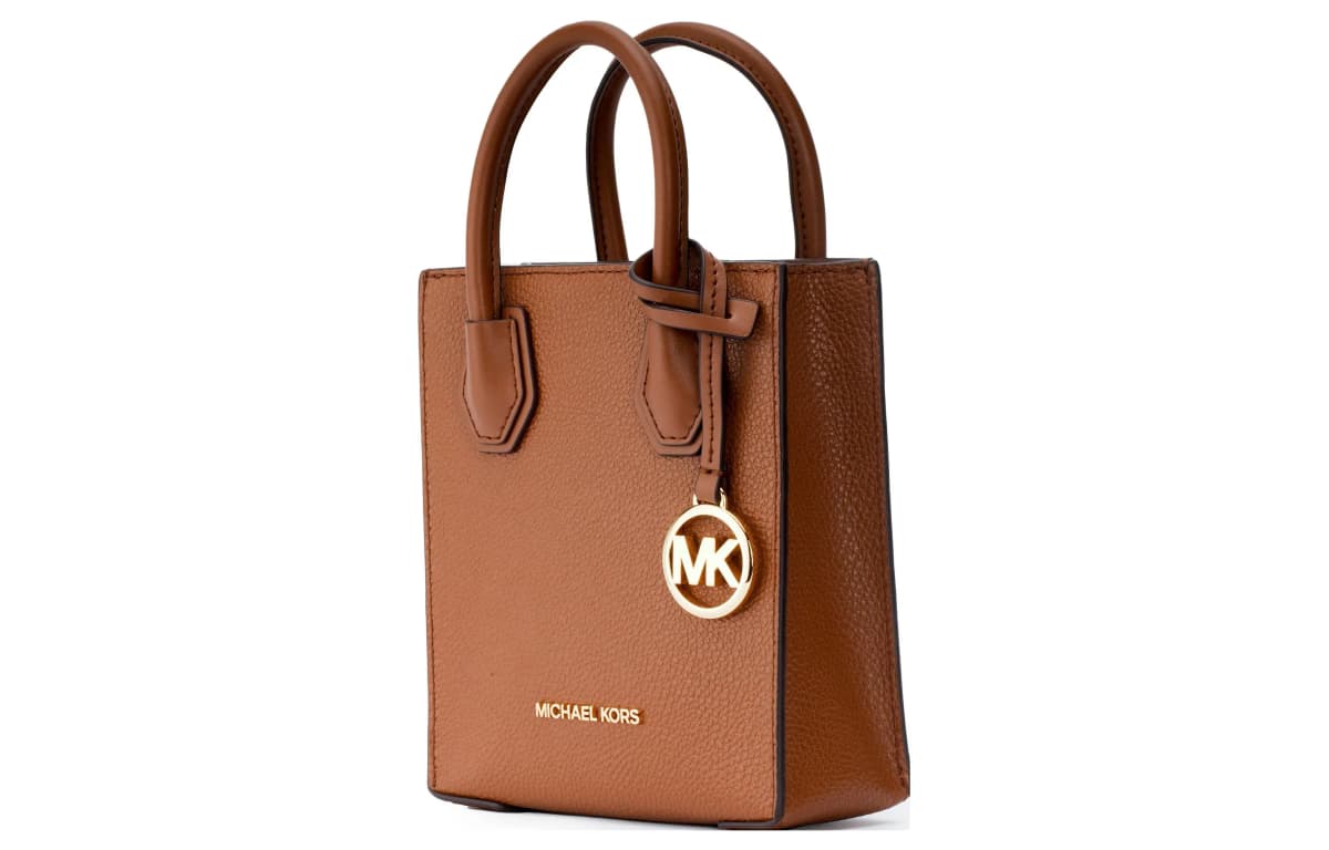 MICHAEL KORS Mercer Cow Leather Portable Crossbody Bag, Shoulder Bag Mini Women's Caramel Brown 2