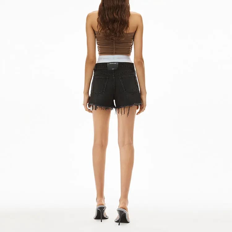 Alexander Wang Qadın Cins Şortu Boz 3