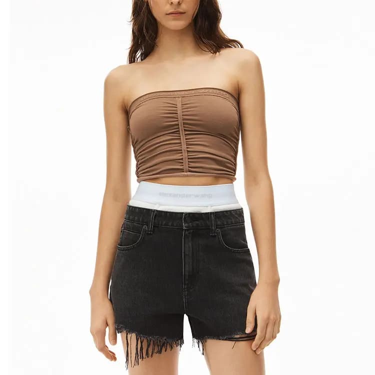 Alexander Wang Qadın Cins Şortu Boz 5