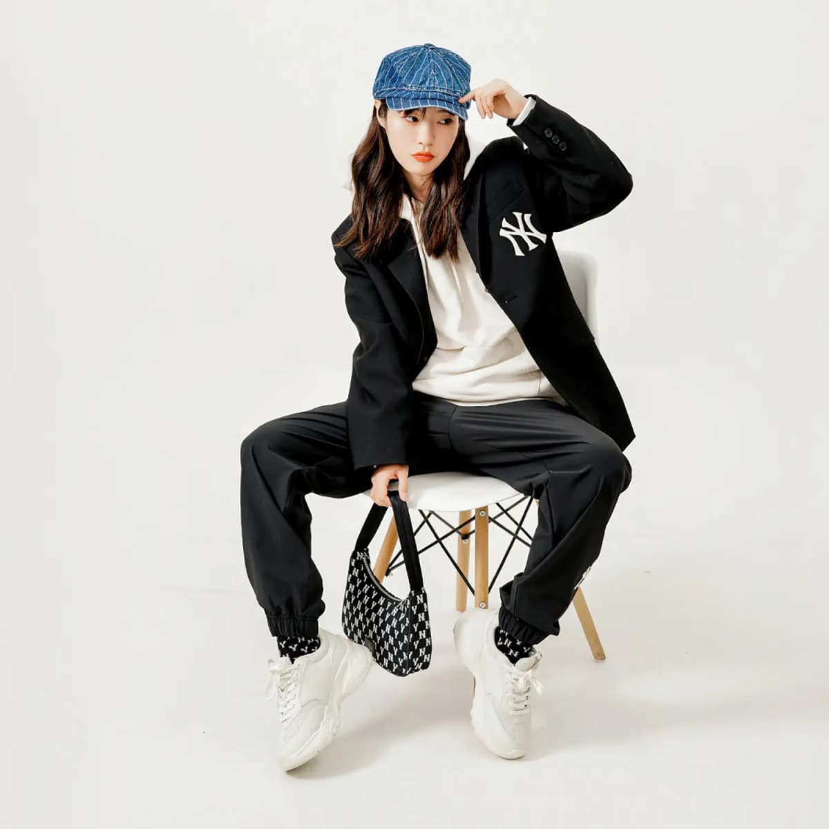 MLB Base Logo Unisex Kostyum Qara 3