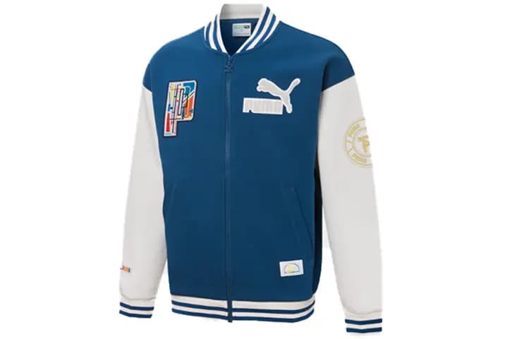 PUMA Mix Badge Bomber Baseball Köynəyi Unisex Mavi