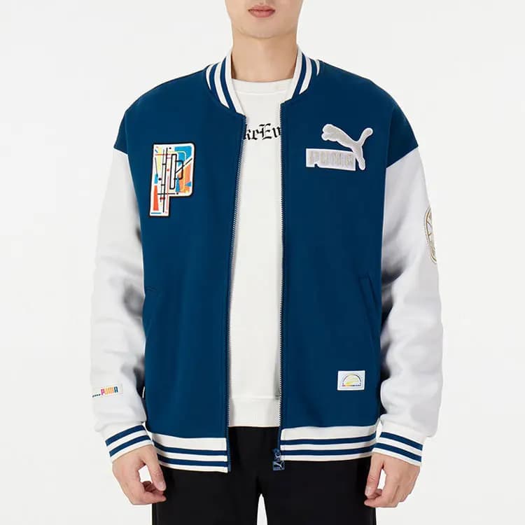 PUMA Mix Badge Bomber Baseball Köynəyi Unisex Mavi 3
