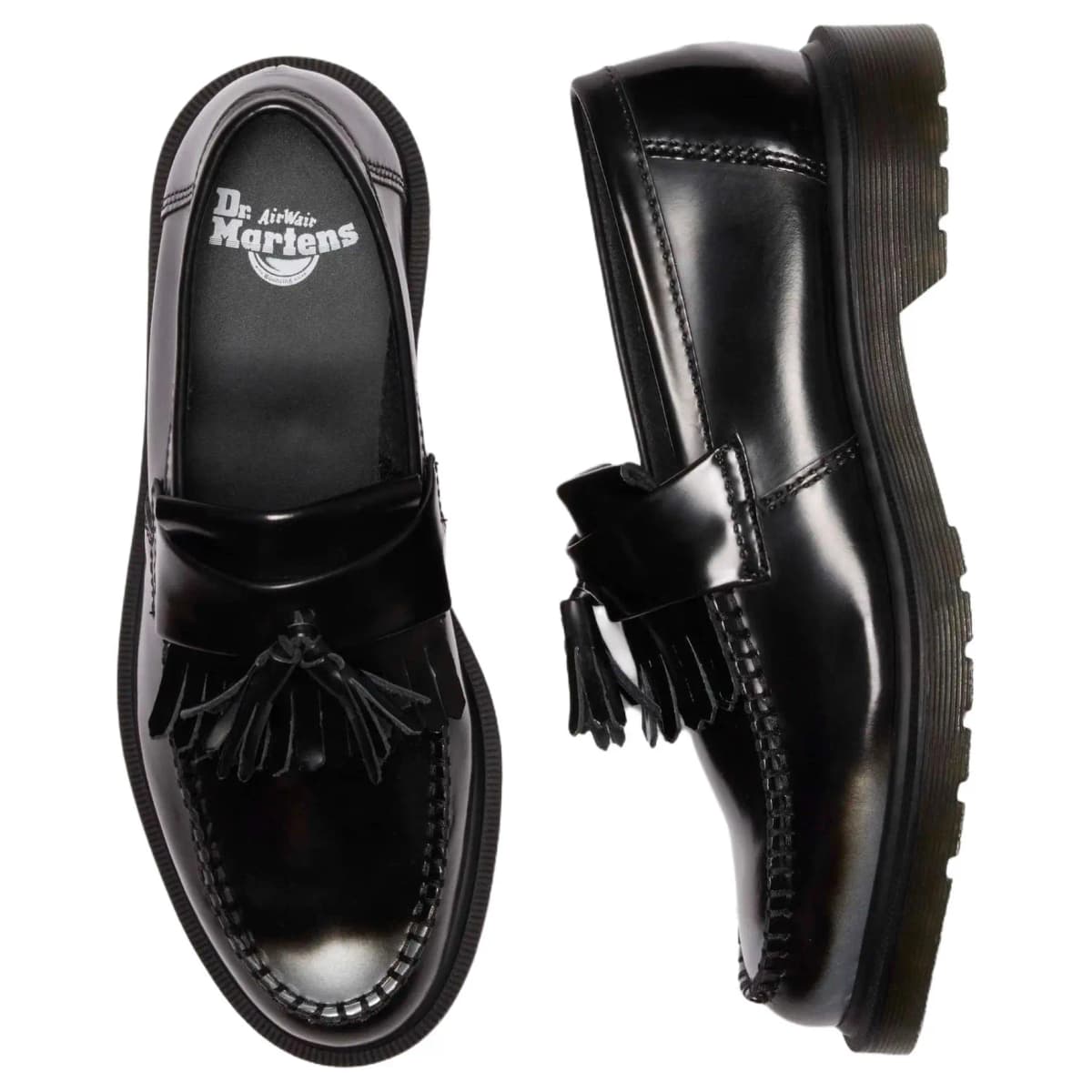 Dr. Martens Adrian Leather Slip-On Retro Loafers 3cm Unisex Black 5