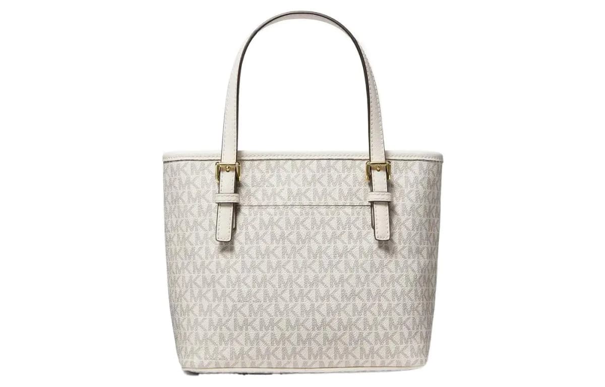 MICHAEL KORS Jet Set Dəri Tote Çanta Qadın Krem 2