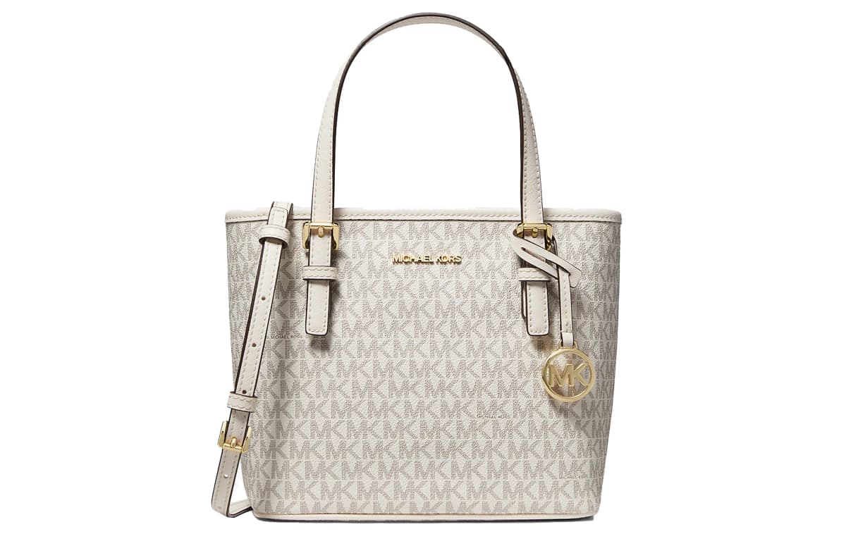 MICHAEL KORS Jet Set Dəri Tote Çanta Qadın Krem