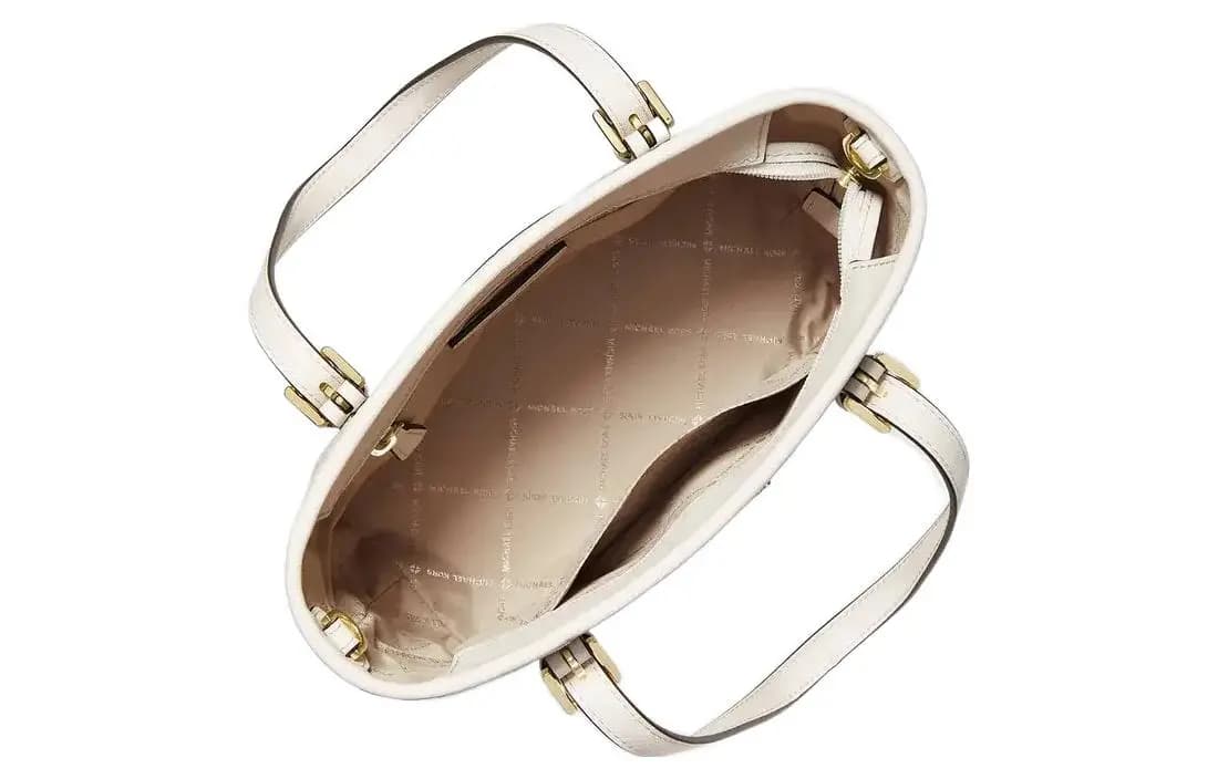 MICHAEL KORS Jet Set Dəri Tote Çanta Qadın Krem 3