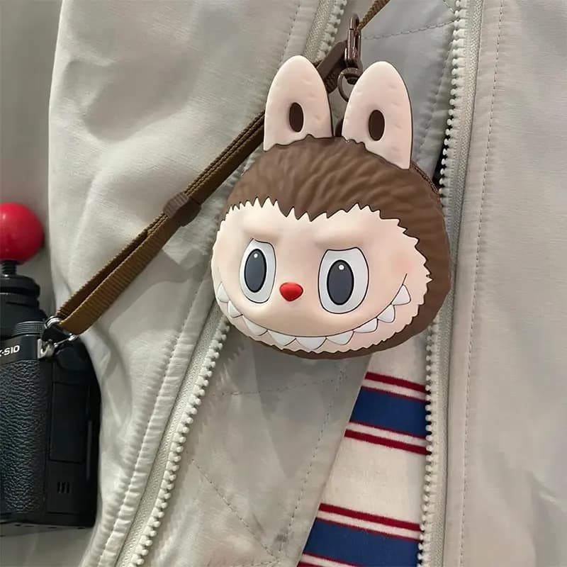 POP MART LABUBU Originals Cartoon Cute Design Silicone Earphone Case Unisex Brown 5