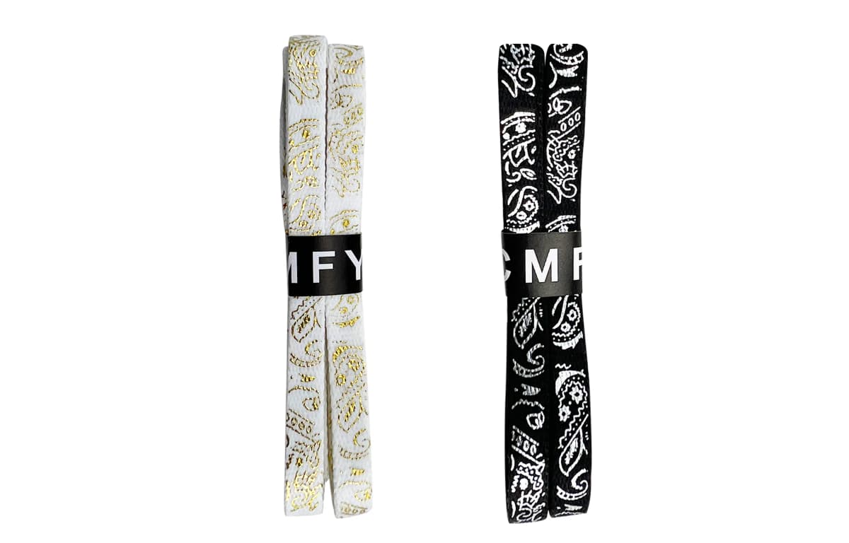 CMFY Gold Foil Rainbow Paisley Series Silver Buckle Shoelaces Unisex 3