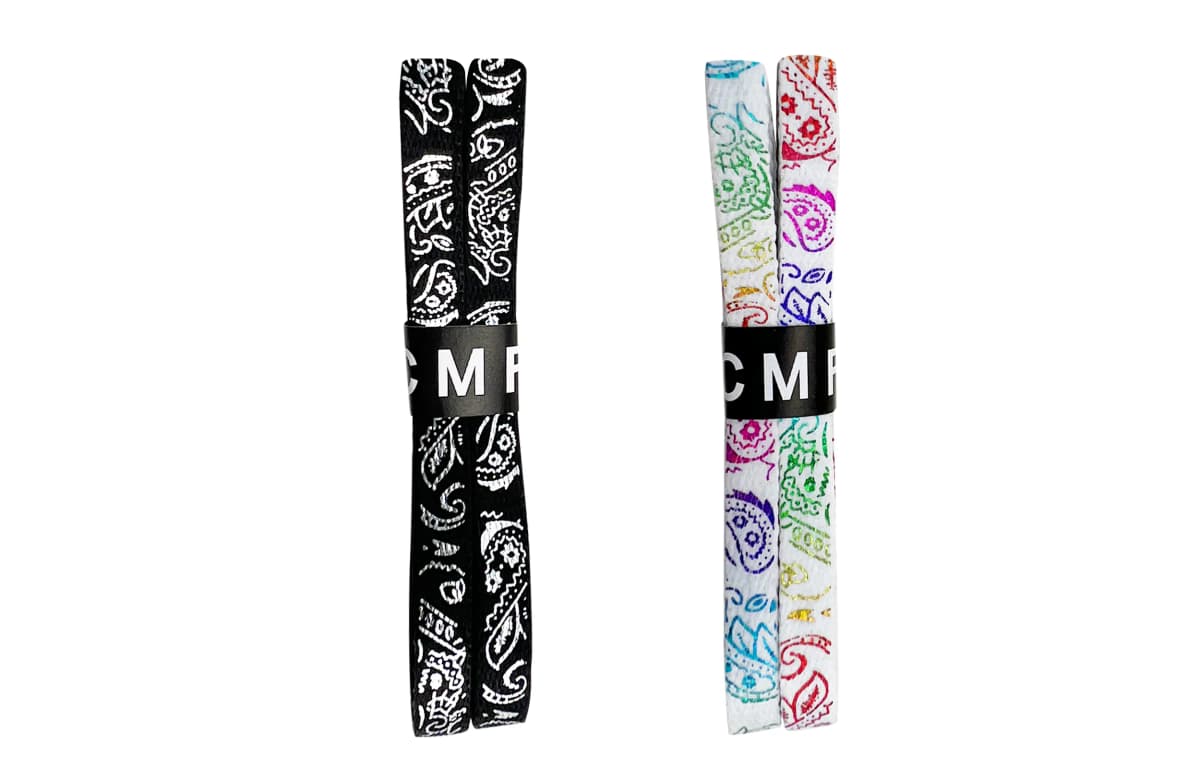 CMFY Gold Foil Rainbow Paisley Series Silver Buckle Shoelaces Unisex 4