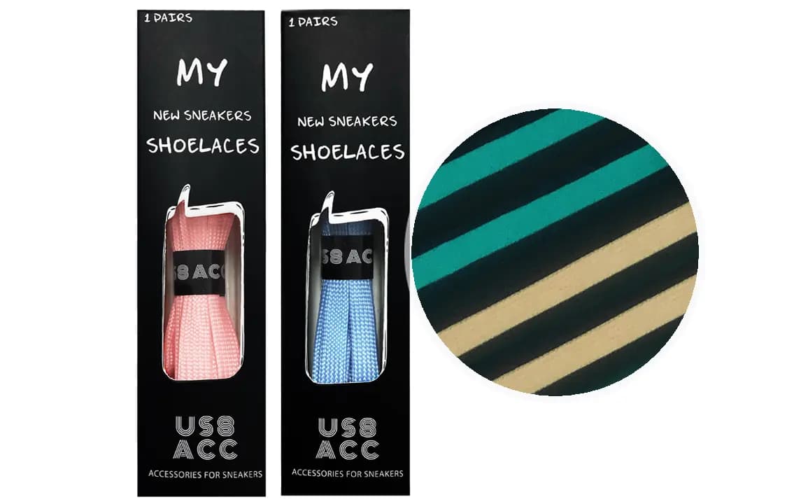 US8ACC Glow in The Dark Flat Solid Color Luminous 2-Pairs Pack Set Shoelaces Unisex Couple Mint Green Pure White Pink Fluorescent Green