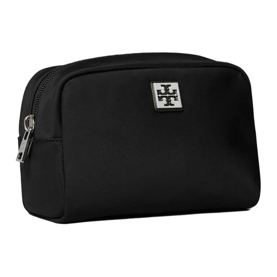TORY BURCH VIRGINIA Signature Trim Nylon Cosmetic Case Women's Black 2