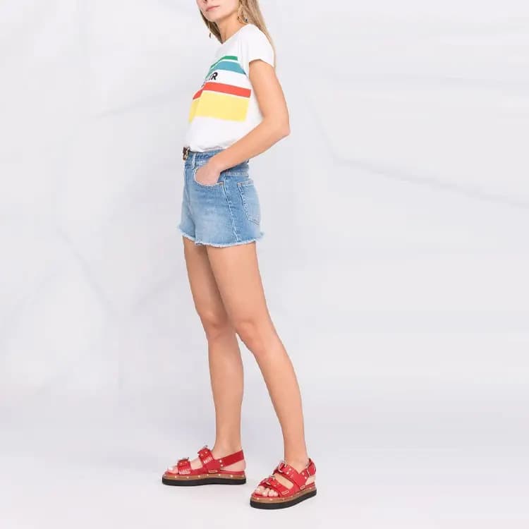 PINKO Faded Denim Shorts 4