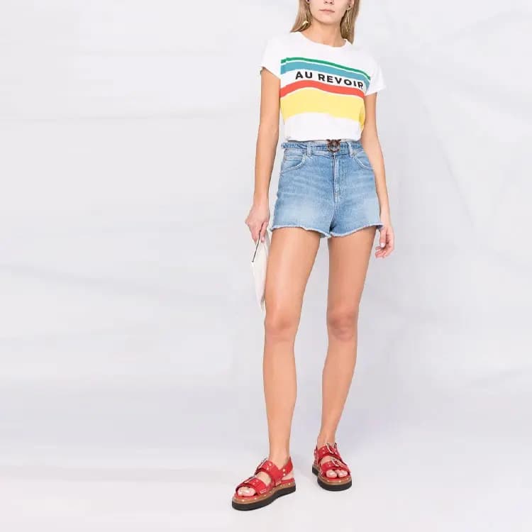 PINKO Faded Denim Shorts 2