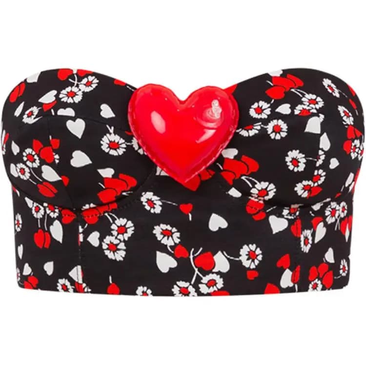MOSCHINO Floral Inflated Heart Qadın Bustyer