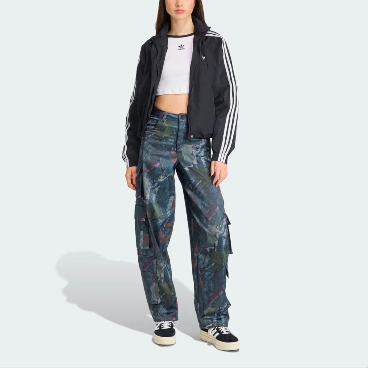 adidas SS25 LEAF CAMO PRINT SATIN Qadın Kargo Şalvarı 4