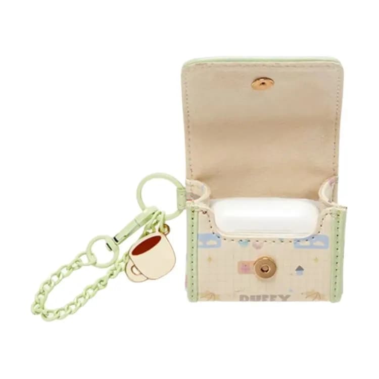Disney Shanghai Disney Duffy and Friends Natural Colors Series Duffy Portable PU Headphone Case Women's Beige & Green 2