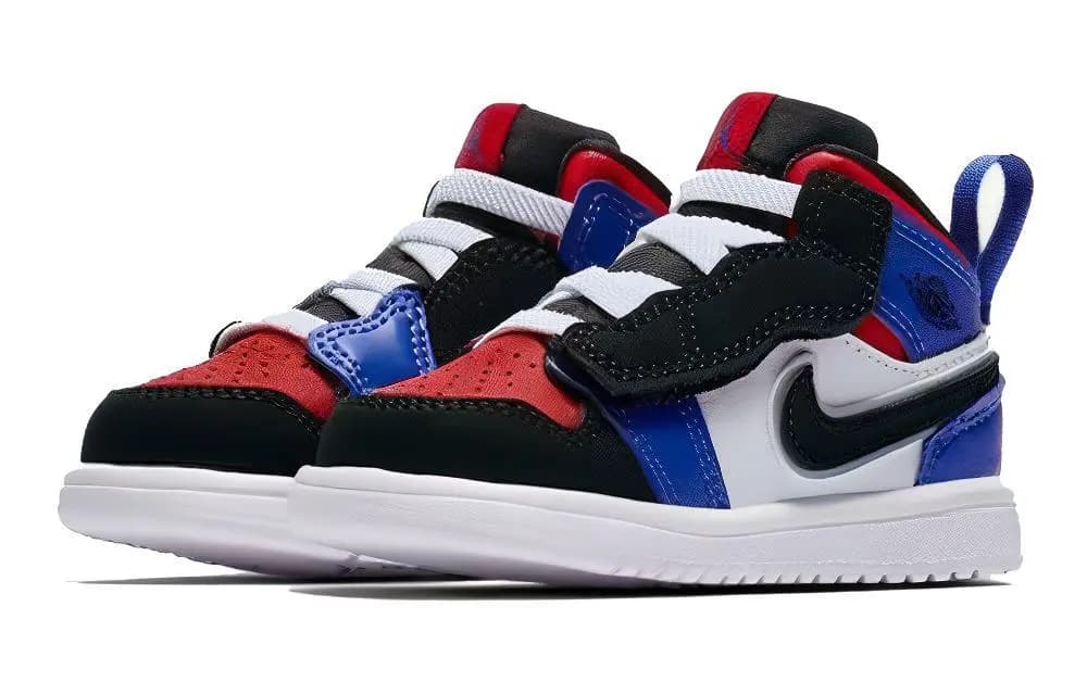 Jordan Air Jordan 1 Mid Alt Retro Anti-Slip Lightweight Mid-Top Kids Basketball Shoes Red Blue 3