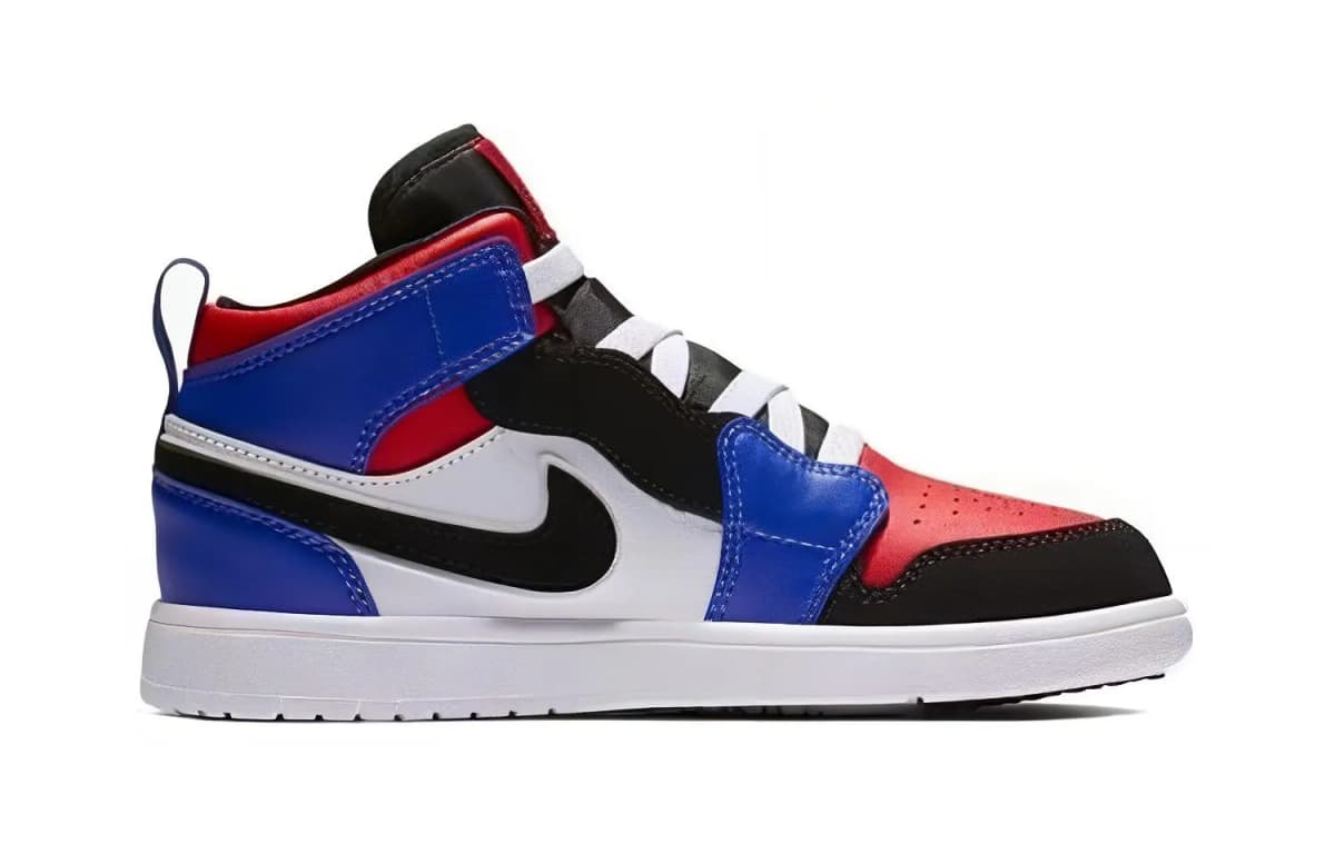 Jordan Air Jordan 1 Mid Alt Retro Anti-Slip Lightweight Mid-Top Kids Basketball Shoes Red Blue 2