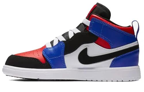 Jordan Air Jordan 1 Mid Alt Retro Anti-Slip Lightweight Mid-Top Kids Basketball Shoes Red Blue