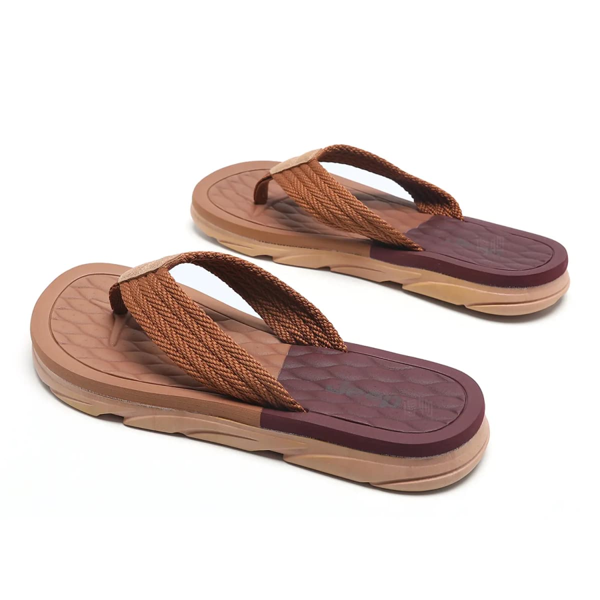 Jeep Casual Simple Color-Block Flip-Flops Men's Camel 2