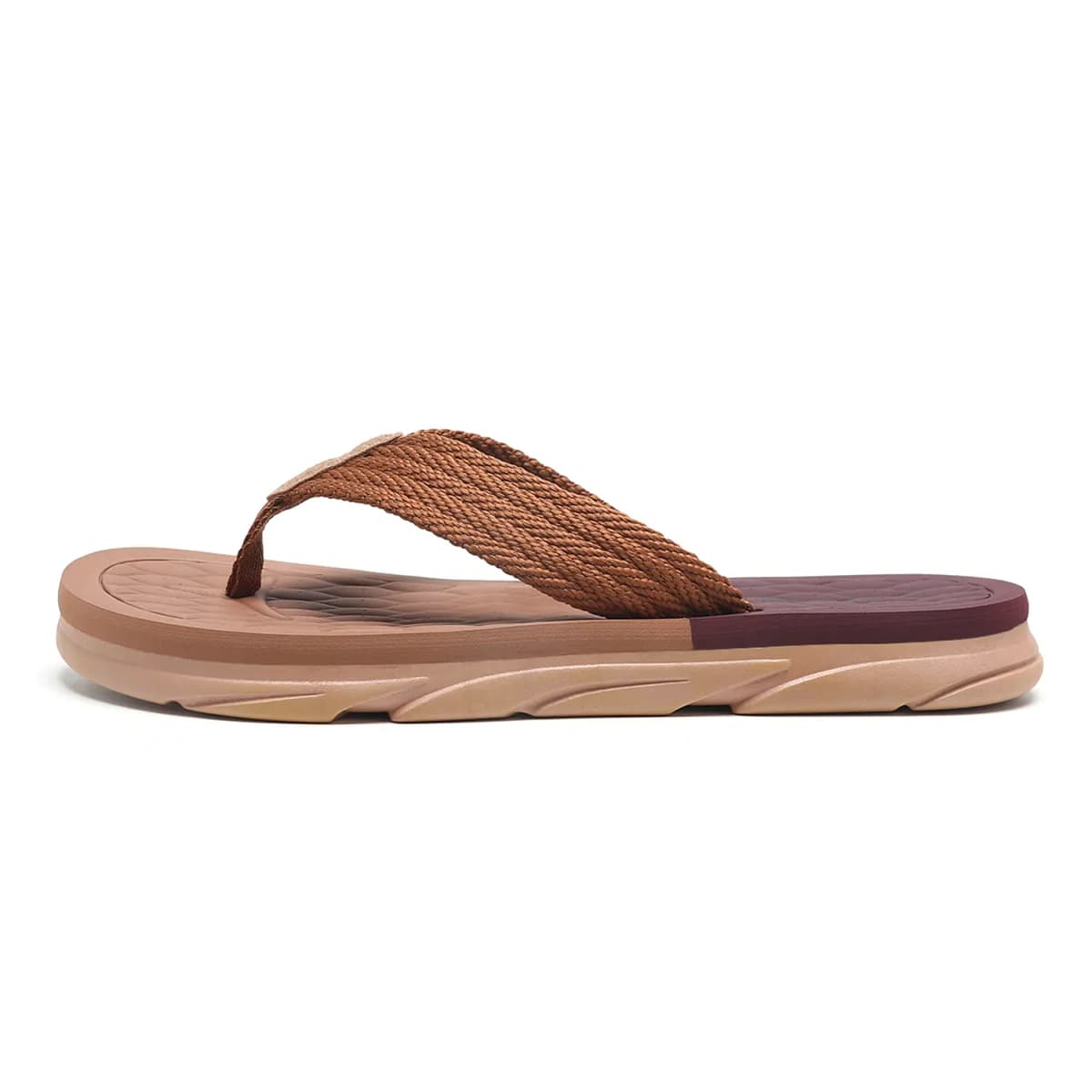 Jeep Casual Simple Color-Block Flip-Flops Men's Camel