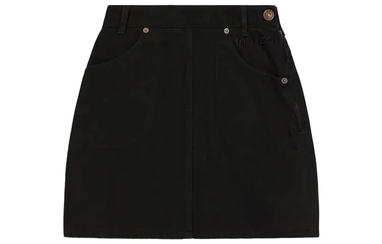 KENZO Denim Short Skirts Women's Black
