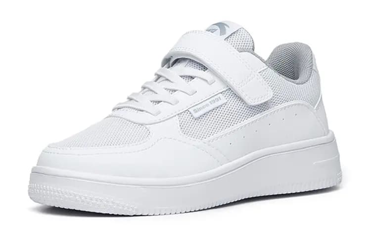 Youth Anta Hook-and-Loop Anti-Slip Shock-Absorbing Wear-Resistant Breathable Low-Top Kids Skate Shoes Anta White 2