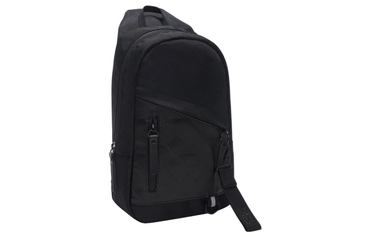 LiNing BADFIVE Sports Life Series Reflective Fabric Shoulder Crossbody Chest Bag Regular Pure Black 3