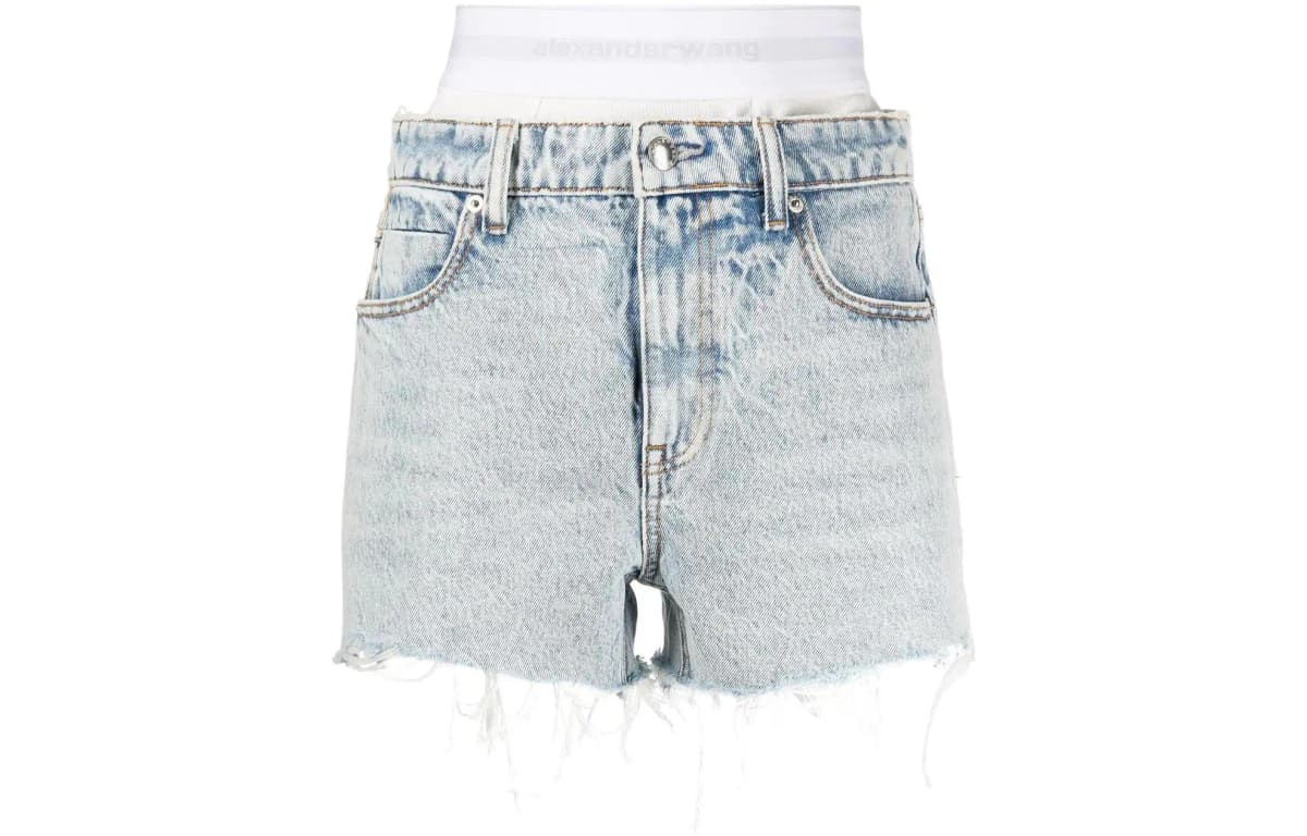 Alexander Wang Low Rise Logo Elastic Underwear Short Pebble Bleach