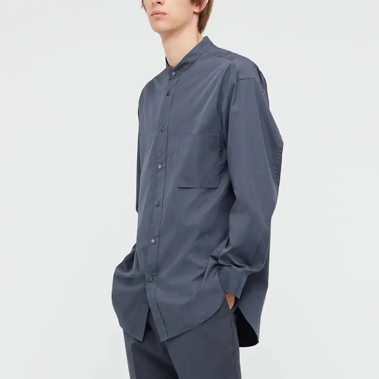 UNIQLO FW20 Jil Sander Kişi Köynəyi Boz 3