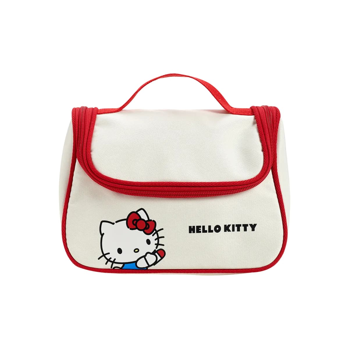 Sanrio Hello Kitty Canvas Makiyaj Çantası Qadın Qırmızı