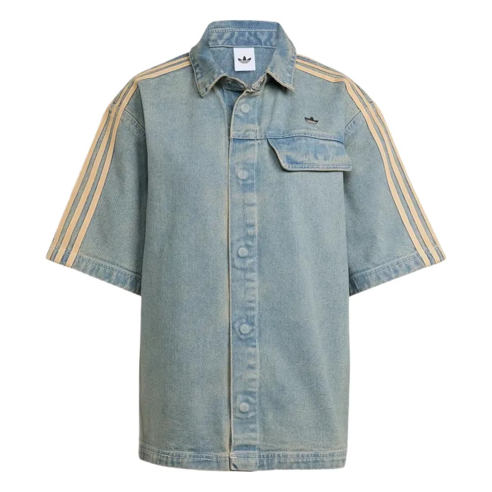 adidas Originals ESSENTIALS Qadın Qısaqol Denim Köynək