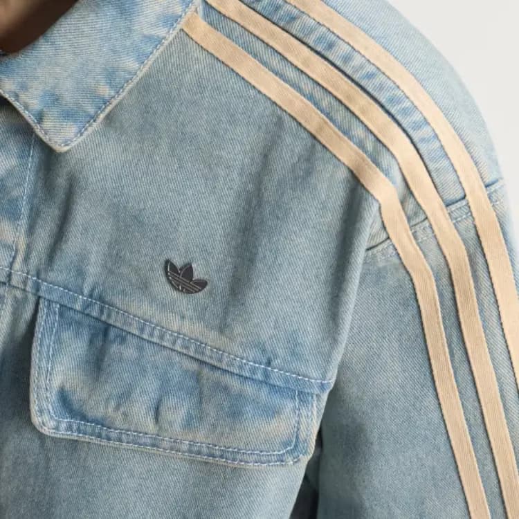 adidas Originals ESSENTIALS Qadın Qısaqol Denim Köynək 5