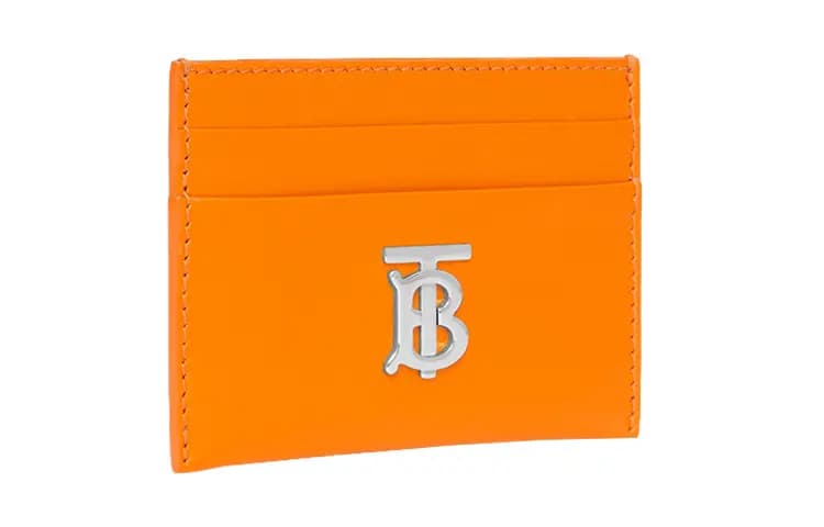 Burberry Logo Trim Leather Qadın Kartqabı Narıncı 2