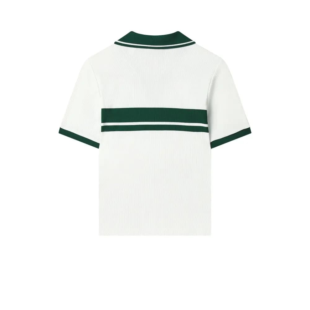 FILA ORIGINALE Classic Comfort Trendy Fashion Short Sleeve Polo Shirt Women's Cloud Mushroom White 2
