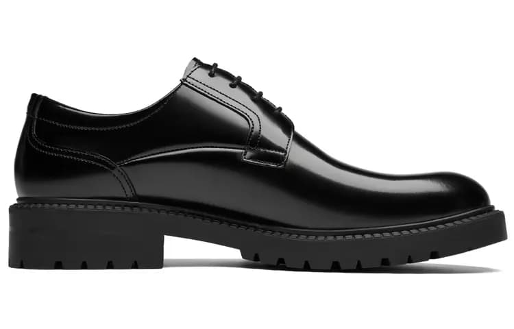 ROBERTA DI CAMERINO Calf Leather Perfume Gift Box Set Round Toe Lace-Up Formal Leather Shoes Men's Black 5