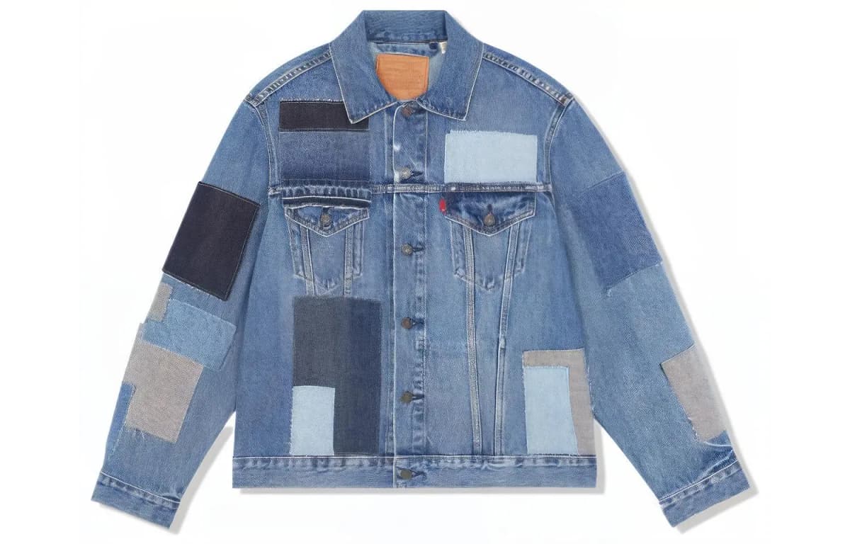 Levi's SS22 Patchwork Denim Pencək Kişi Mavi