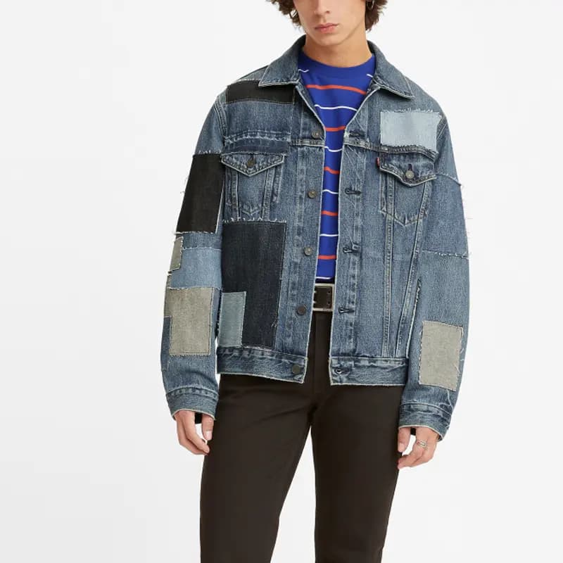 Levi's SS22 Patchwork Denim Pencək Kişi Mavi 3