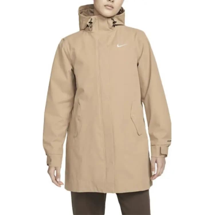 Nike Women'ss Logo Woven Parka Hooded Jacket Brown 4