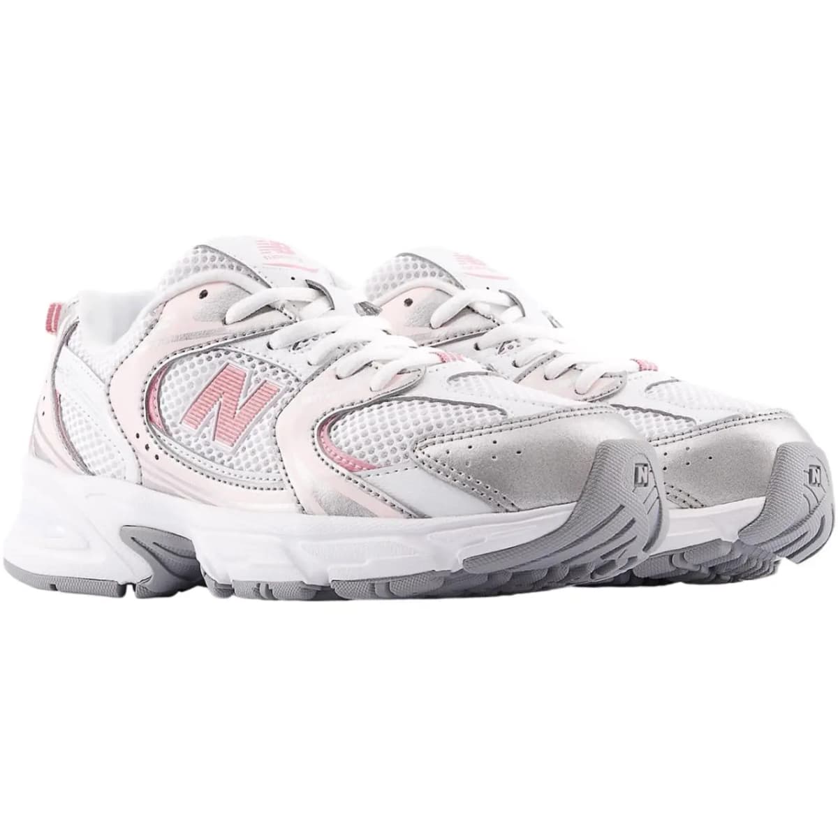 New Balance NB 530 Versatile Comfortable Breathable Supportive Low-Top Kids Running Shoes White/Pink/Silver Youth 4