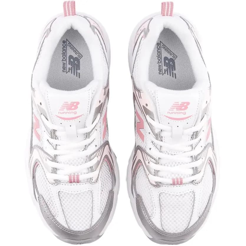 New Balance NB 530 Versatile Comfortable Breathable Supportive Low-Top Kids Running Shoes White/Pink/Silver Youth 5
