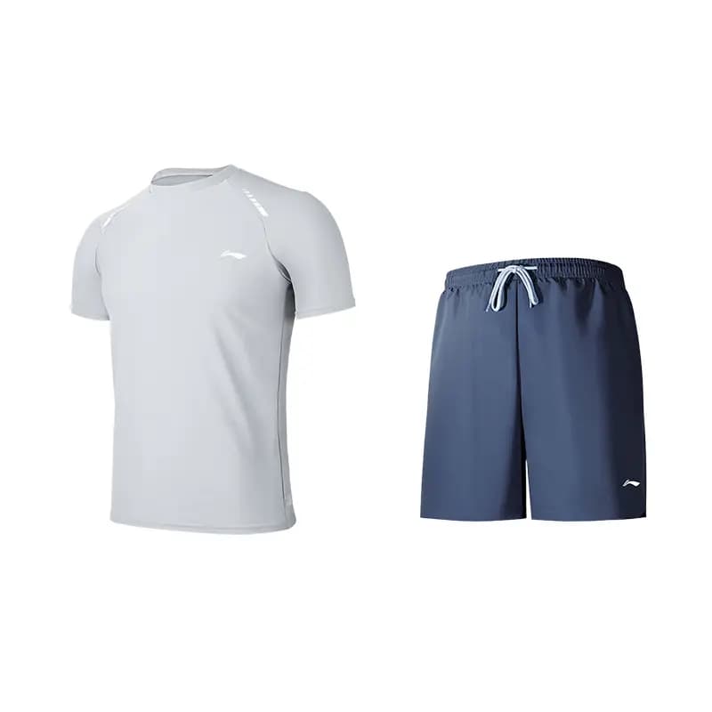 LiNing UPF50+ UV Protection Quick-Dry High-Elasticity Anti-Chlorine Swimwear Set Men's 5