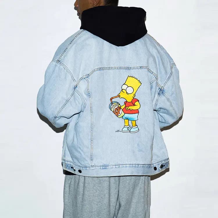 Levis x THE SIMPSONS Denim Pencək Kişi Mavi 5
