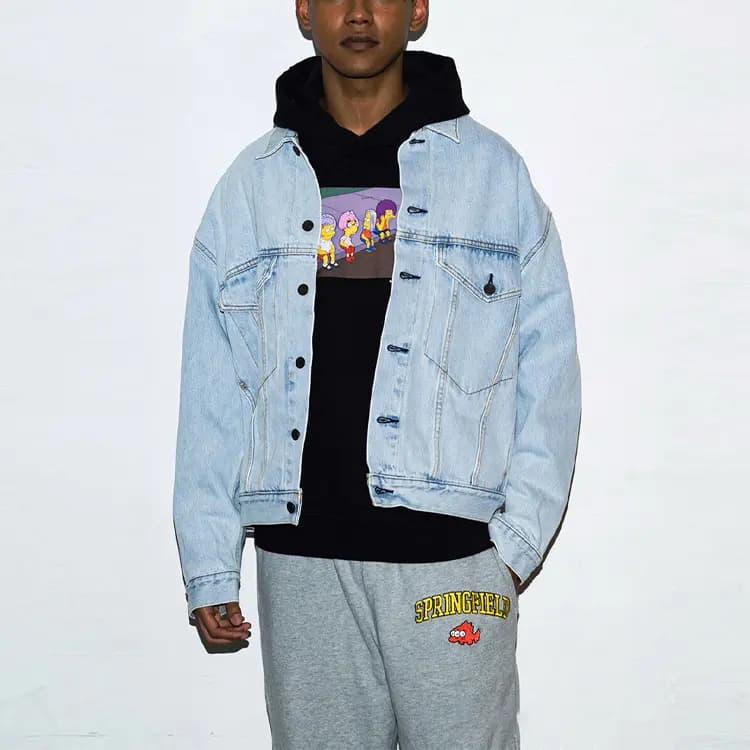 Levis x THE SIMPSONS Denim Pencək Kişi Mavi 4