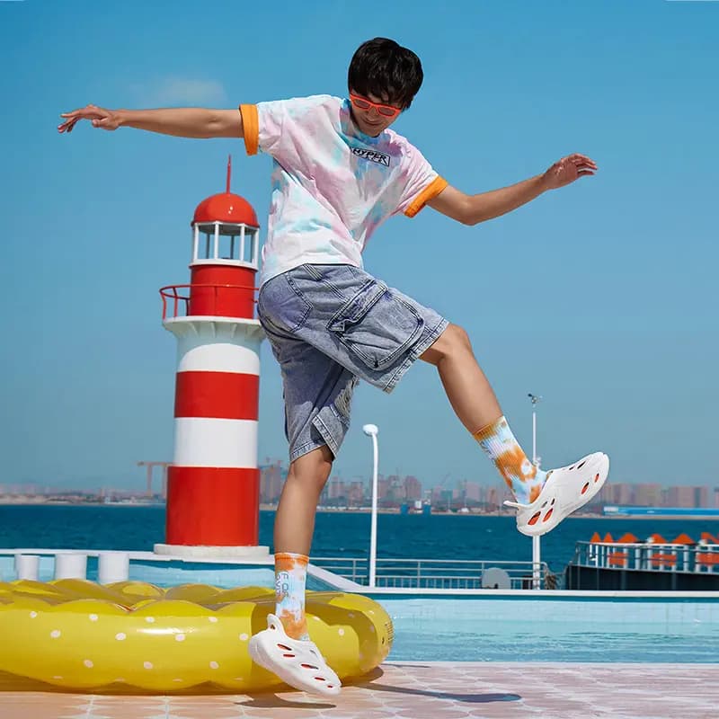 361° Yuyu Whale Clog Səndəl Ağ/Qırmızı 10