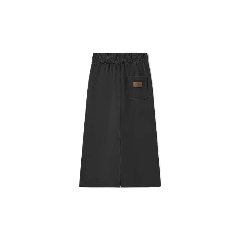 Skechers Simple Fashion Comfortable Versatile Solid Color Knit Long Dress Women's 2
