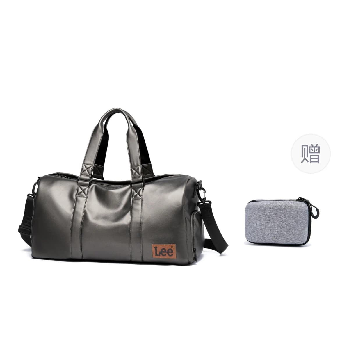 Lee 32L Cool Stylish High-Value Swimming Sports Shoulder Sling Bag Essential for Vacation Business Travel Luggage Storage Bag Dry-Wet Separated Gym Bag PVC Hand Carry Travel Bag Basketball Bag Unisex Couple Silver Gray 8