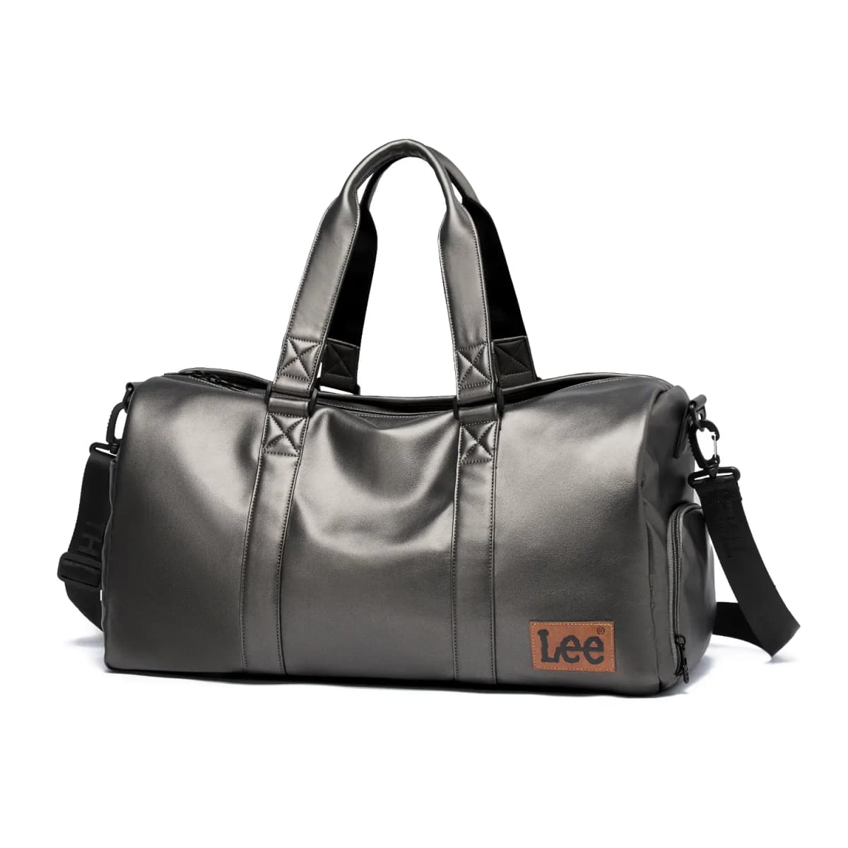 Lee 32L Cool Stylish High-Value Swimming Sports Shoulder Sling Bag Essential for Vacation Business Travel Luggage Storage Bag Dry-Wet Separated Gym Bag PVC Hand Carry Travel Bag Basketball Bag Unisex Couple Silver Gray 2